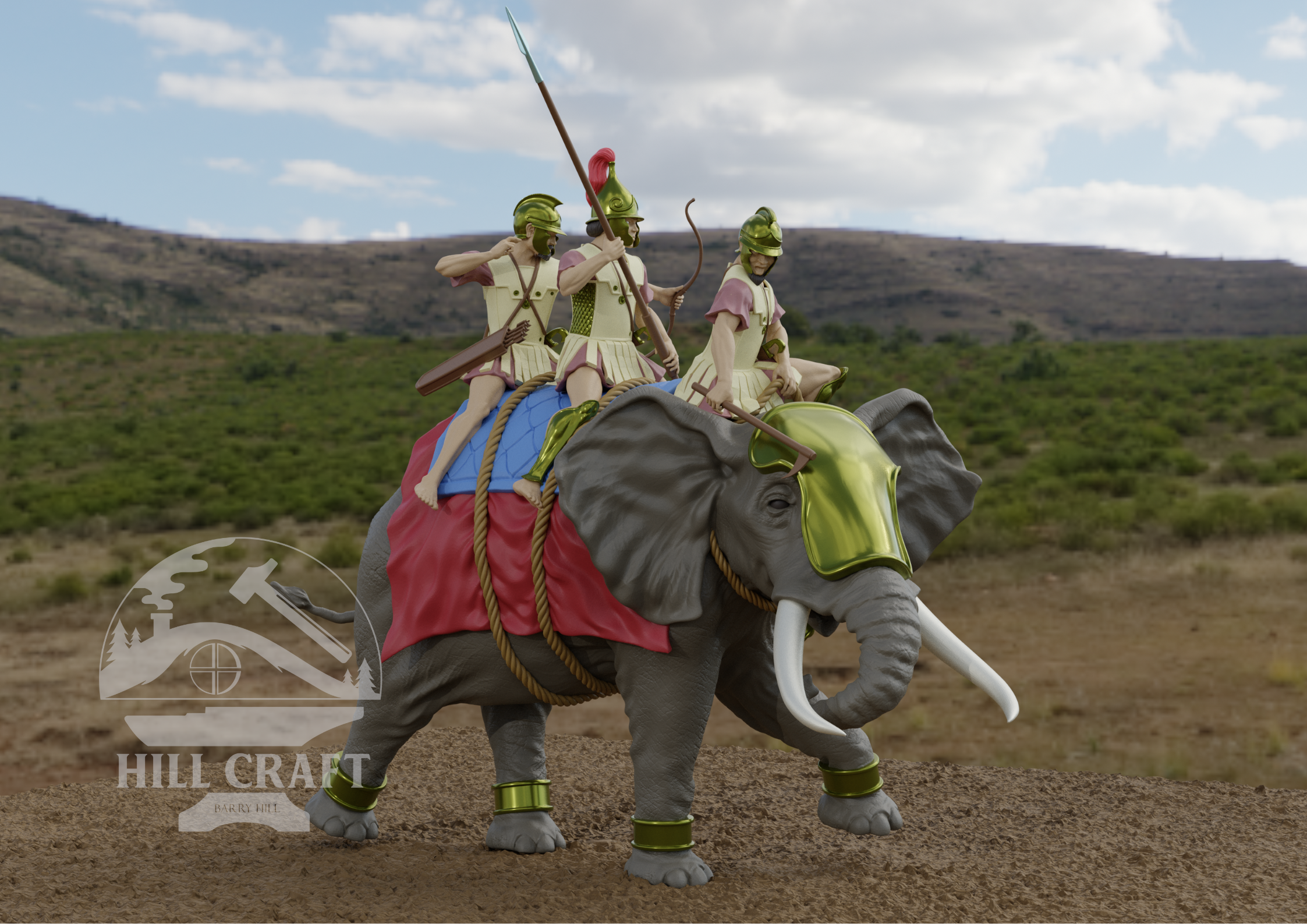 15mm Carthaginian North African War Elephant Pose 2